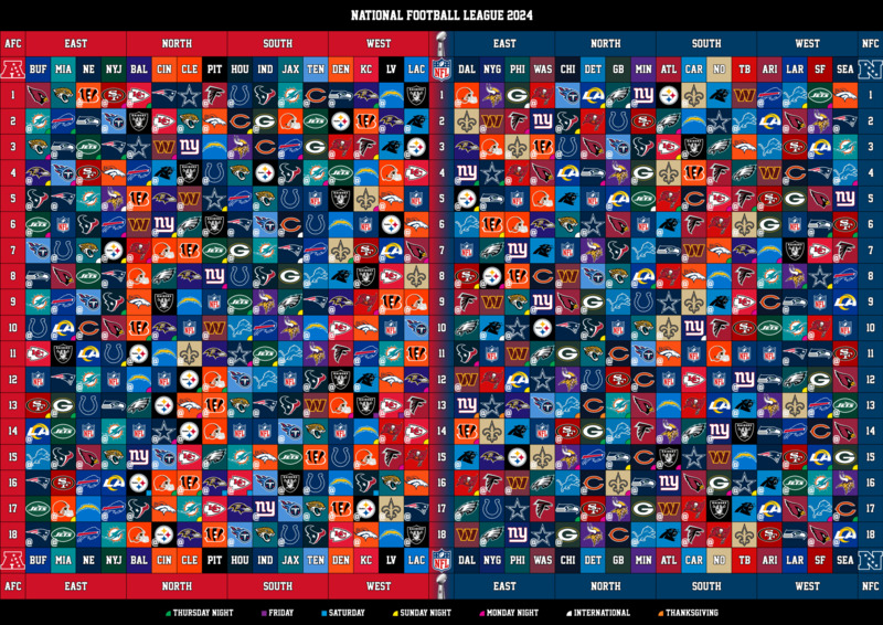 The 2024 NFL regular season schedule